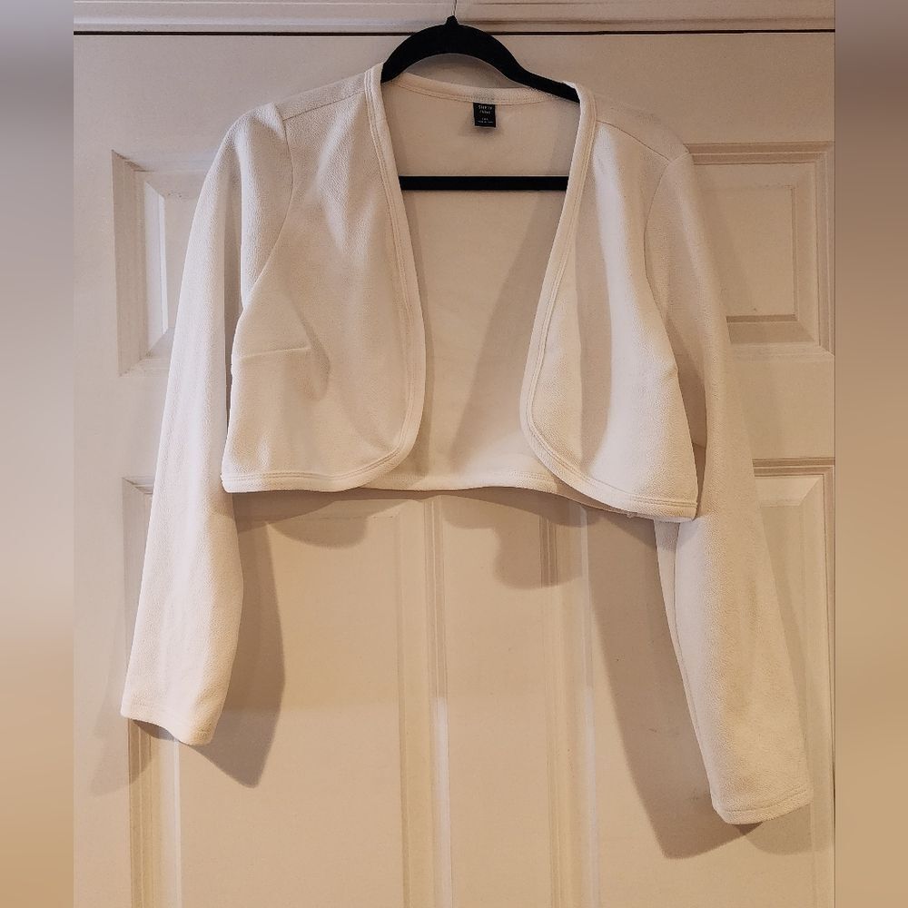 Shein Curve white cropped long sleeve cardigan 1XL like new